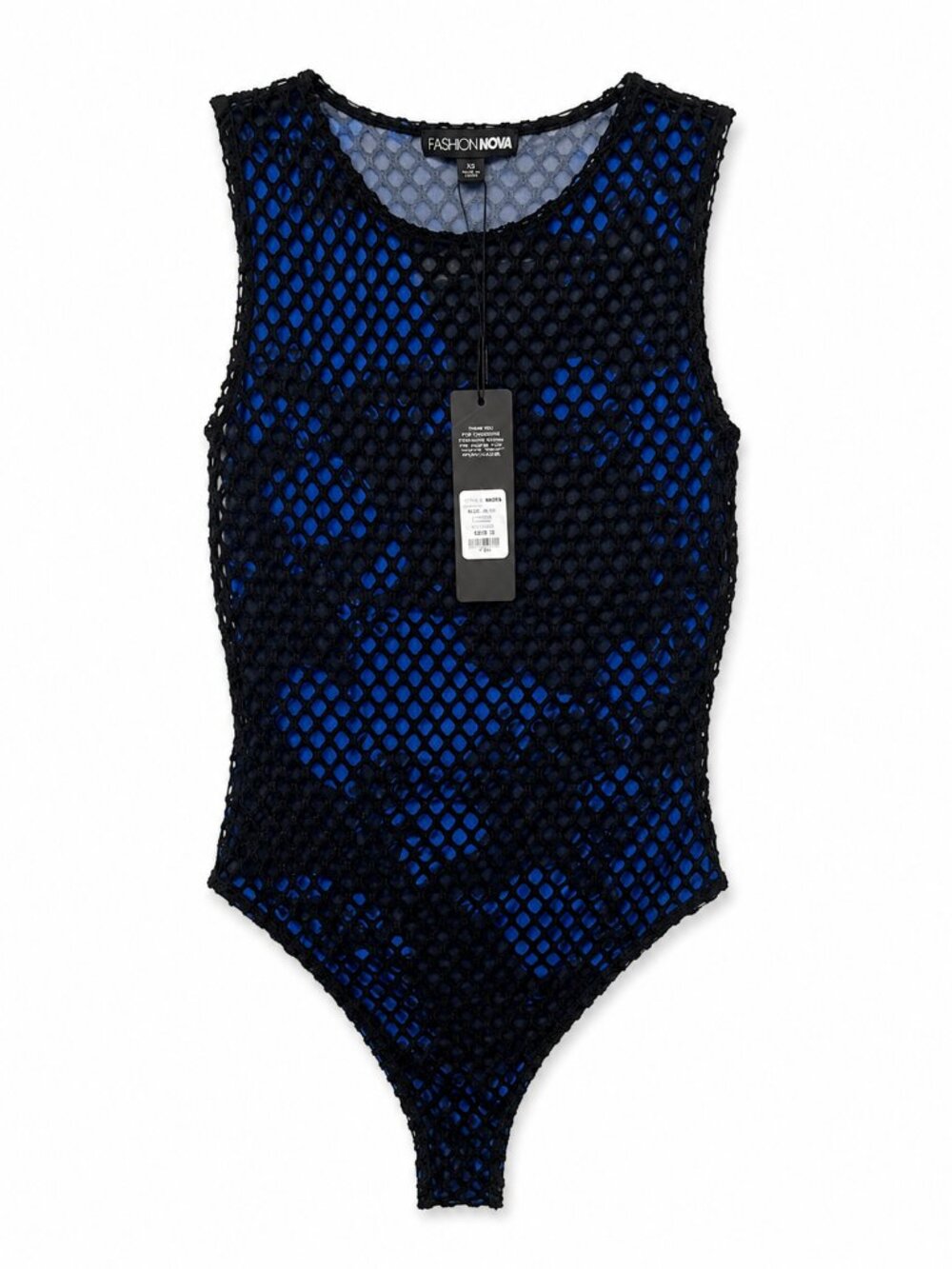 Fashion Nova Black Fishnet Bodysuit NWT